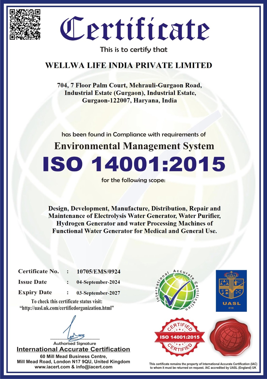 ISO 14001:2015 Environmental Management System